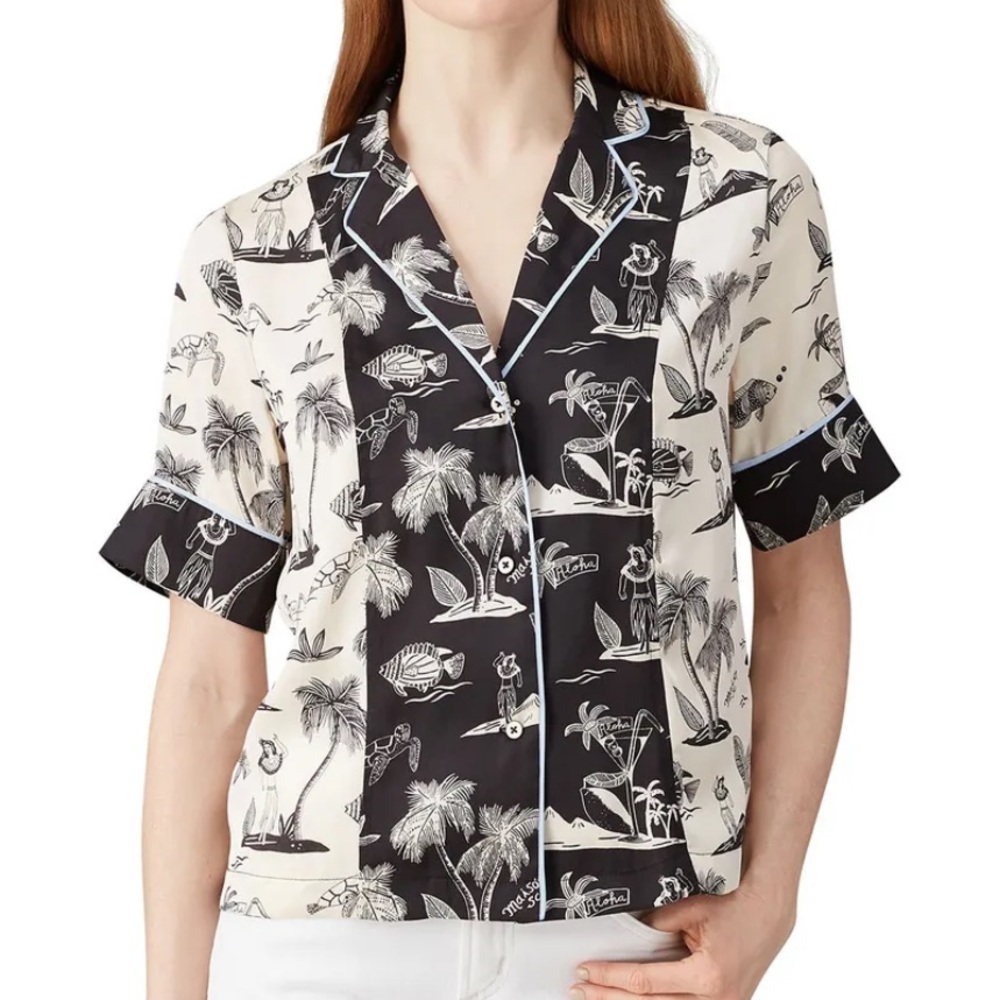 New! Scotch &‎ Soda Holiday Hawaiian Short Sleeve Shirt Tropical Size Small